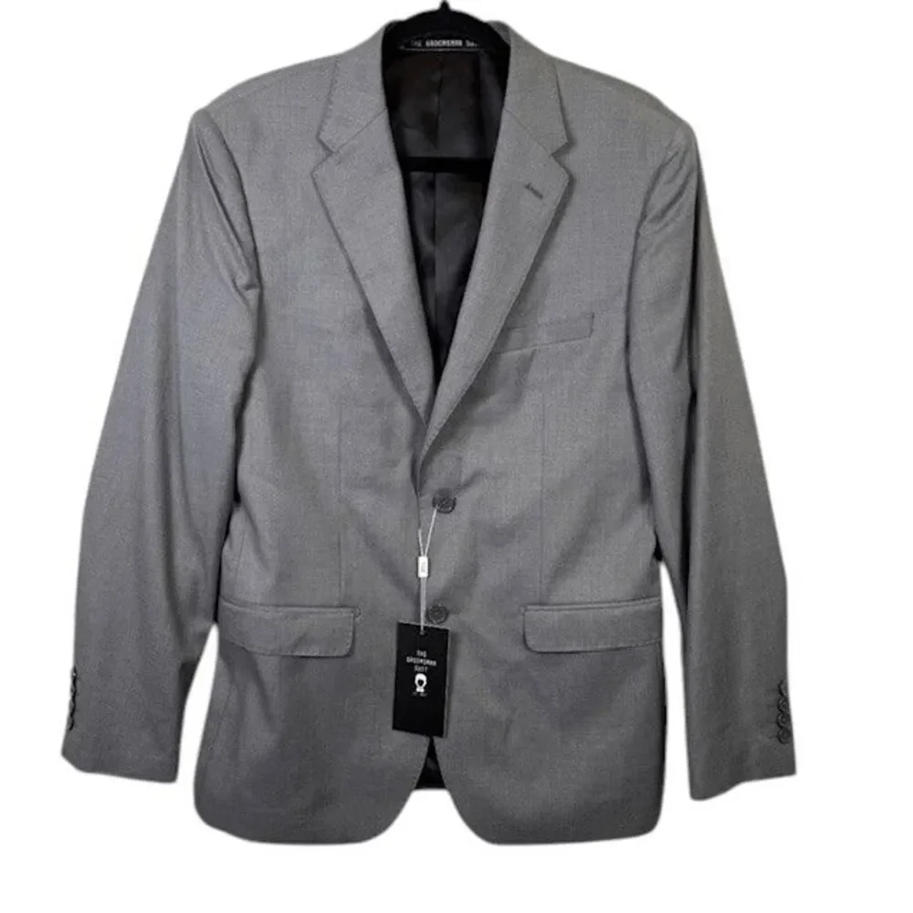 NWT The Suit‎ Shop Textured Gray Suit Jacket Slim Size 38 R